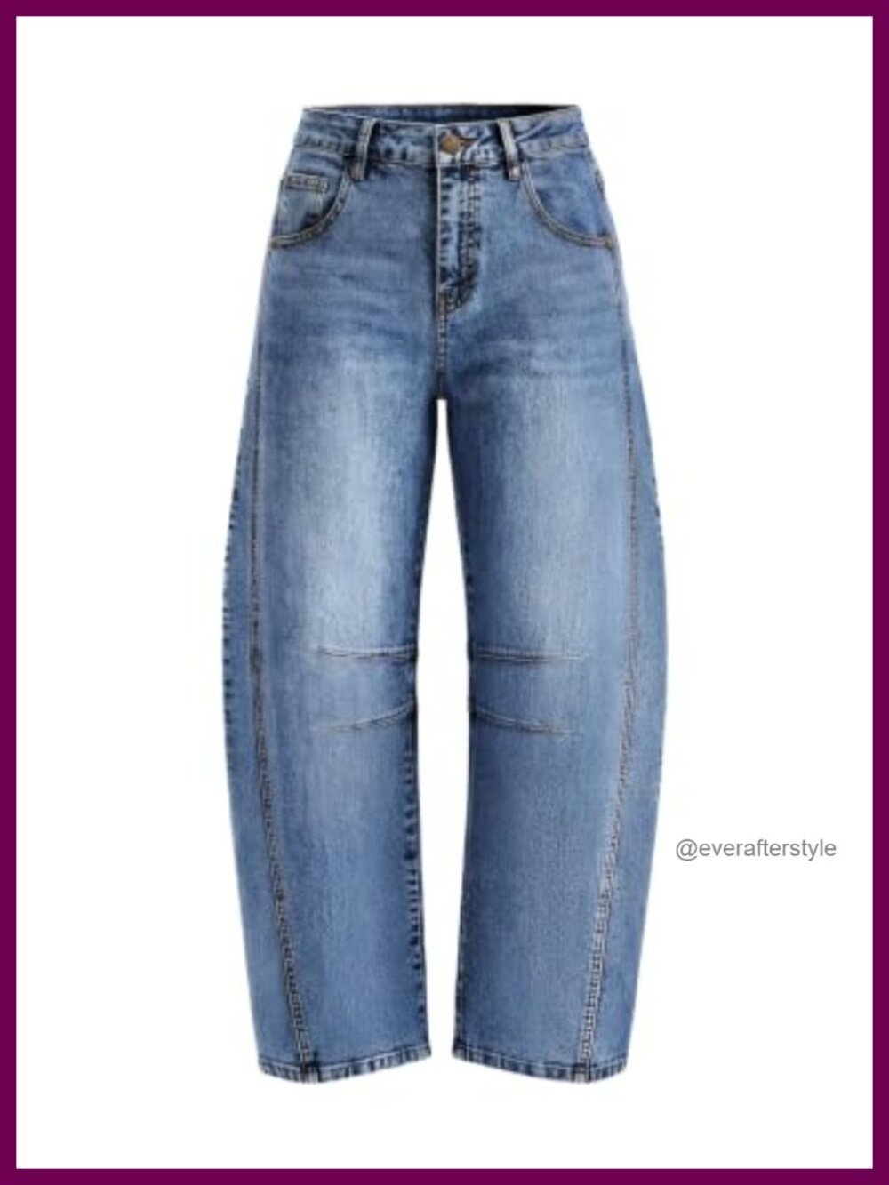 High Waisted Wide Leg Barrel Jeans Stretchy Ankle Pants Relaxed Fit